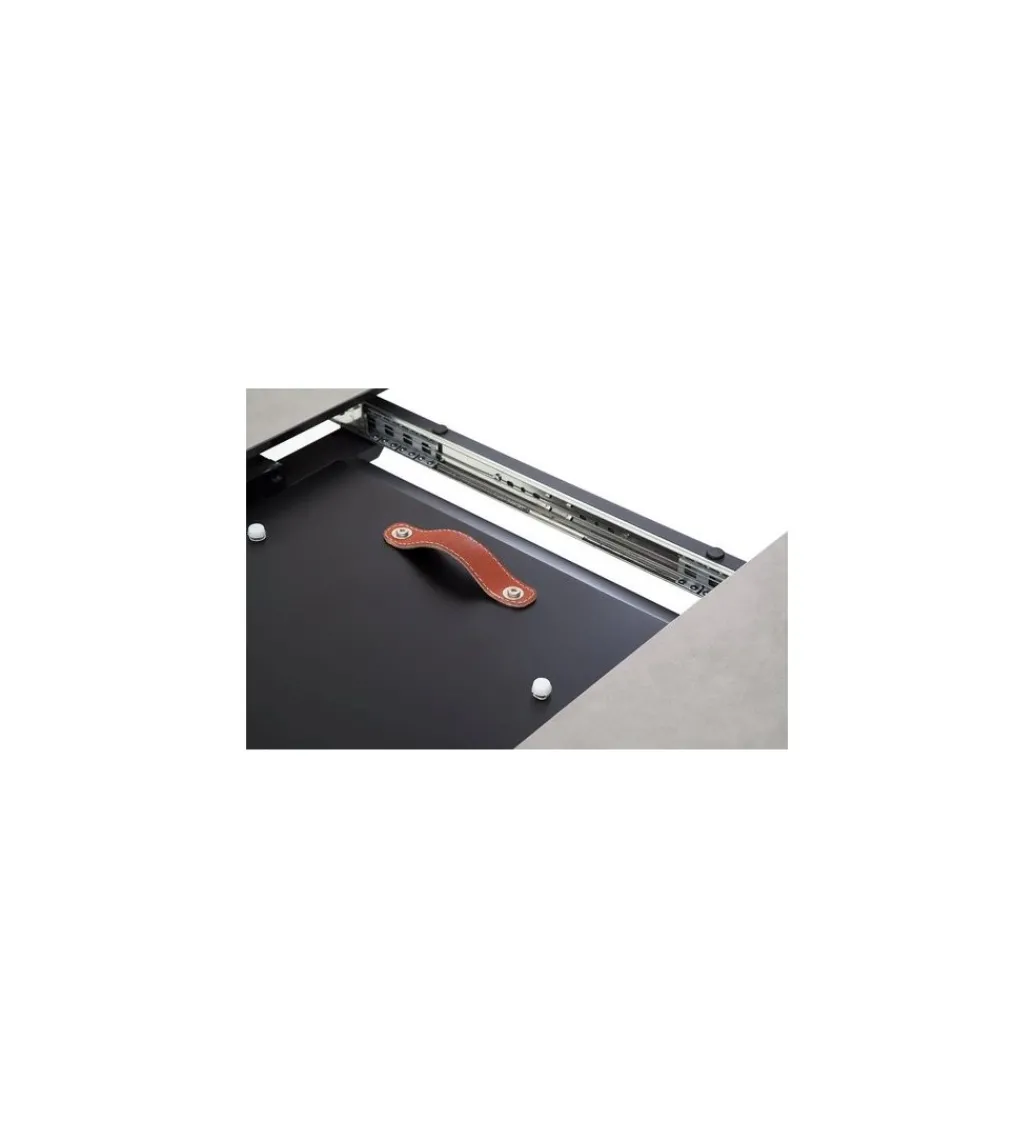 Stół rozkładany WINNIPEG 120 cm - 160 cm antracytowo srebrny*MCA Outlet