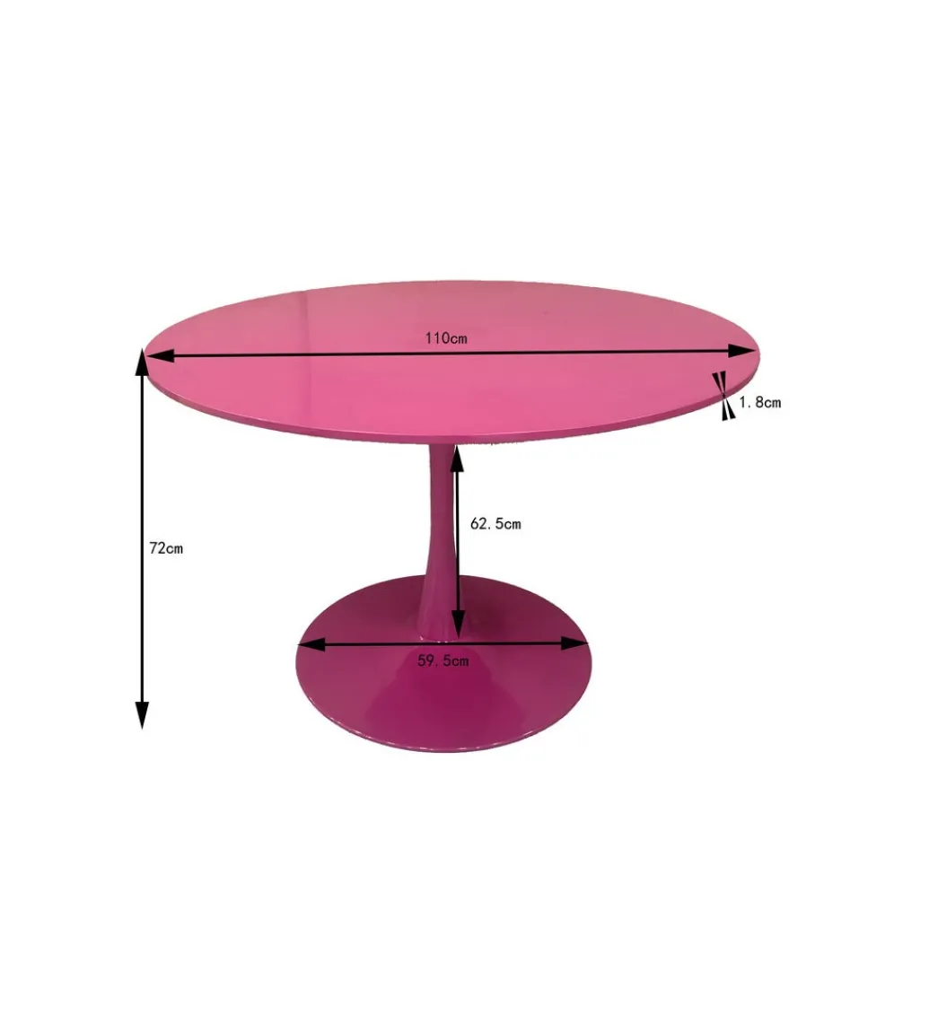 Stół SCHICKERIA 110 cm różowa*KARE Hot