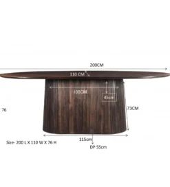 Stół SELVETOR 200 cm w kolorze orzecha*LF-Design