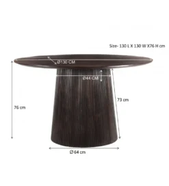 Stół SELVETOR 130 cm w kolorze orzecha*LF-Design Best
