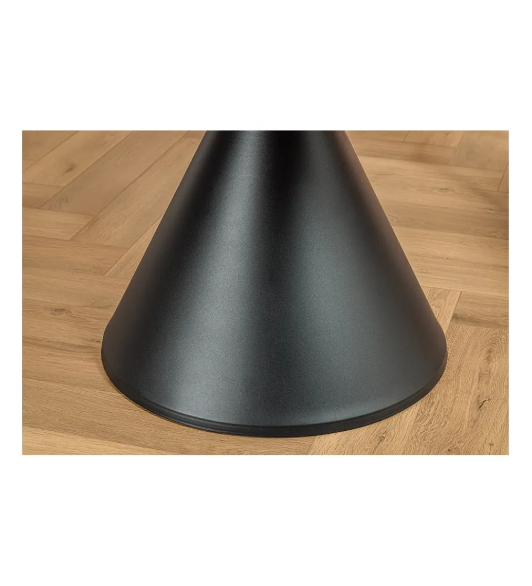 Stół SIGNATURE 135 cm okrągły blat ceramika w optyce białego marmuru*Invicta Interior Online