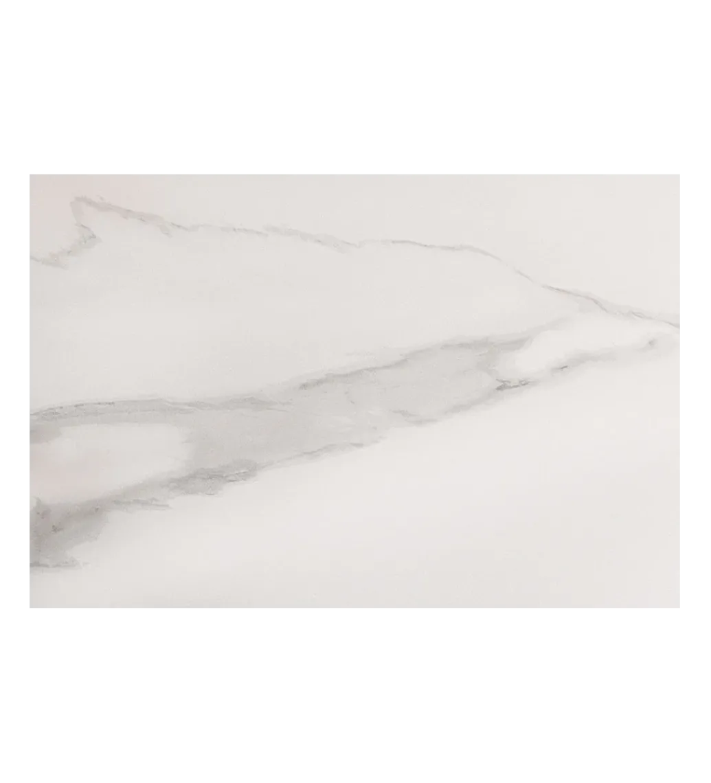 Stół SIGNATURE 135 cm okrągły blat ceramika w optyce białego marmuru*Invicta Interior Online