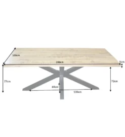 Stół SPIDER Galaxy 200 cm craft drewno mango na nogach pająk krzyżak*Invicta Interior Discount