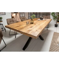 Stół SPIDER Galaxy 160 cm drewno Mango na nogach pająk krzyżak*Invicta Interior Online