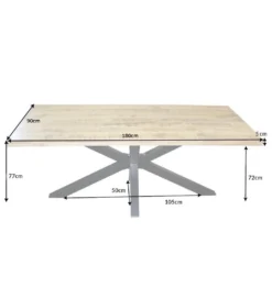 Stół SPIDER Galaxy 160 cm drewno Mango na nogach pająk krzyżak*Invicta Interior Online