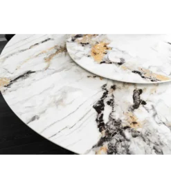 Stół SPIN 150 cm ceramiczny marmur biały z obrotowym wynajmowanym blatem*Invicta Interior - przedsprzedaż Online