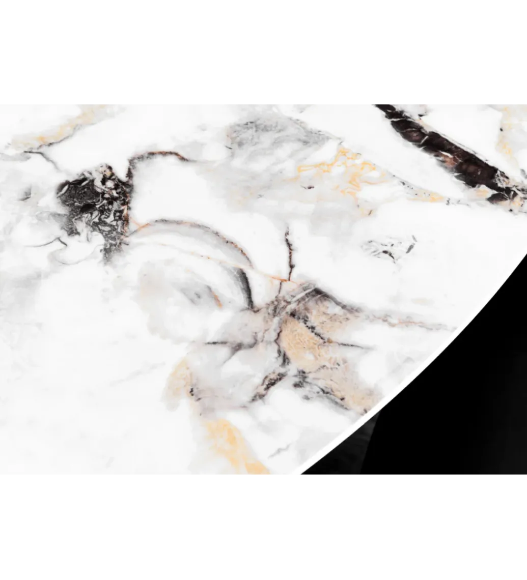 Stół SPIN 150 cm ceramiczny marmur biały z obrotowym wynajmowanym blatem*Invicta Interior - przedsprzedaż Online