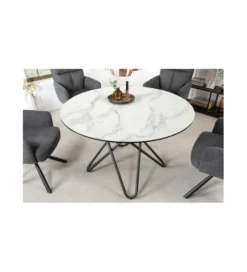 Stół TARANTO 120 cm ceramika w optyce białego marmuru*Invicta Interior Hot
