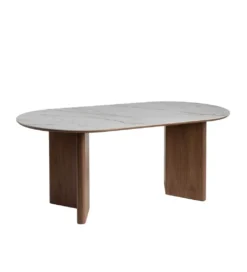 Stół TRANKY 180 x 90 cm ciemno brązowy blat ceramika*Zona-Design Sale