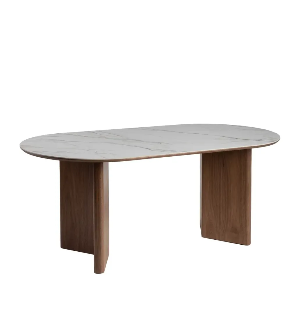 Stół TRANKY 180 x 90 cm ciemno brązowy blat ceramika*Zona-Design Sale