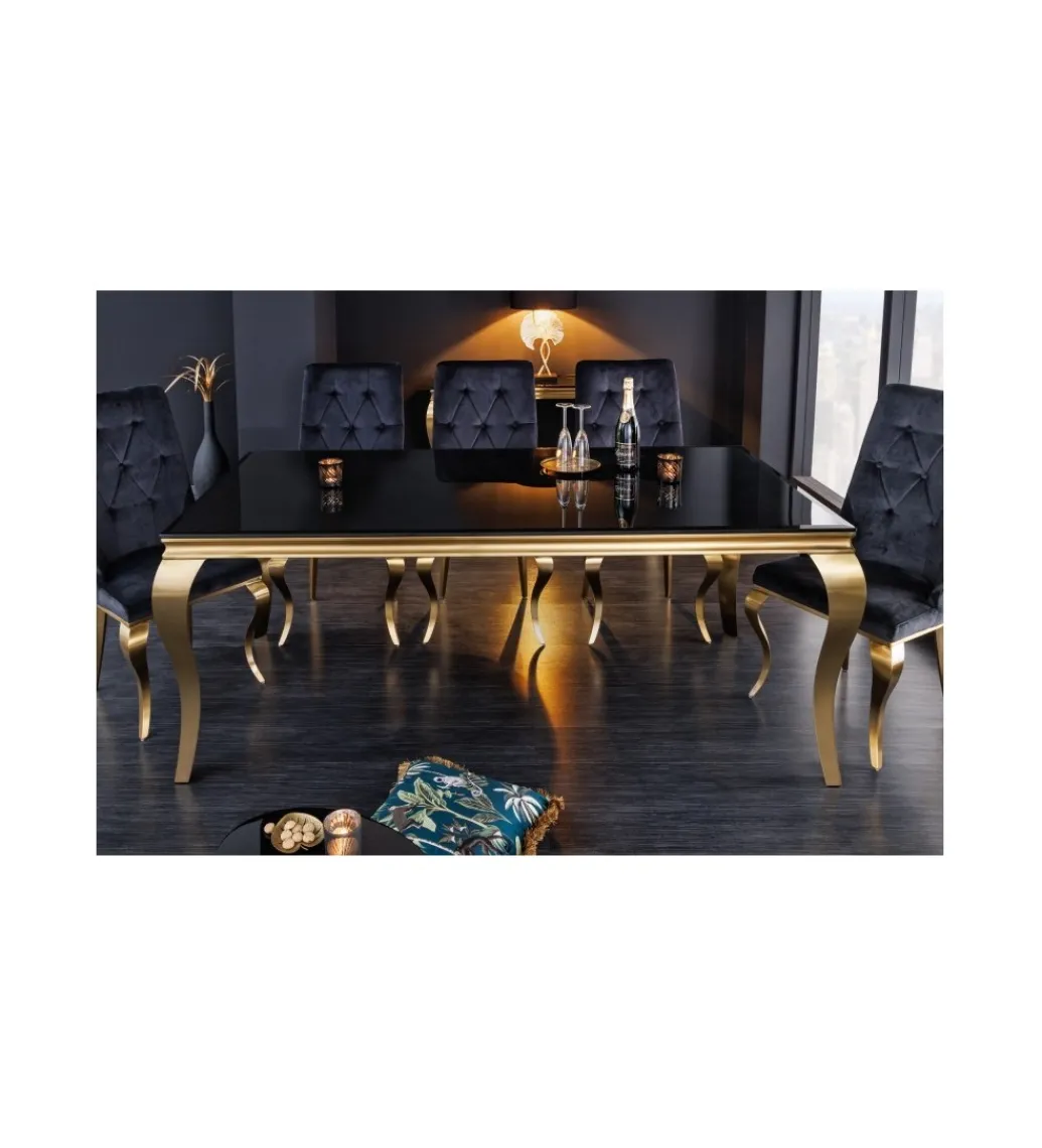 Stół TRENTINO Modern Barock 200 cm czarny*Invicta Interior