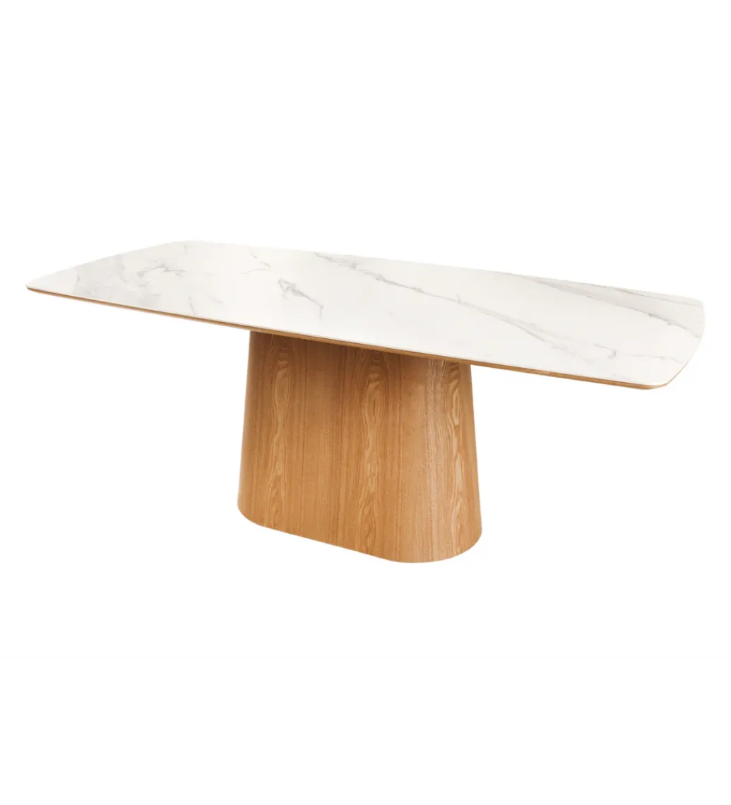 Stół UNIQUE 200 cm drewno dębowe biały ceramiczny blat*Invicta Interior Clearance