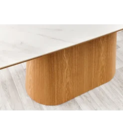 Stół UNIQUE 200 cm drewno dębowe biały ceramiczny blat*Invicta Interior Clearance