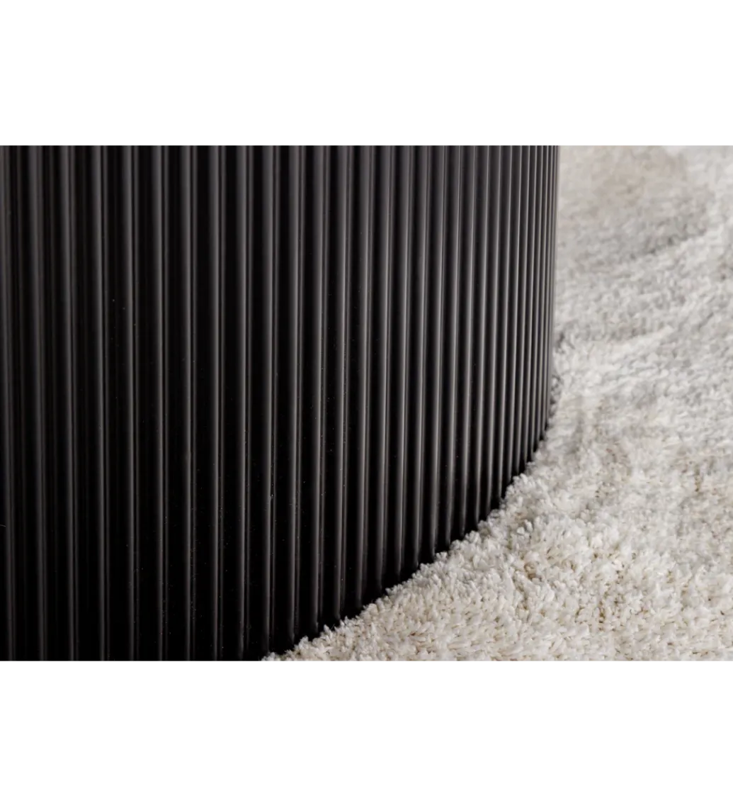 Stół UNIQUE 120 cm okrągły ceramiczny blat efekt czarny marmur*Invicta Interior Best