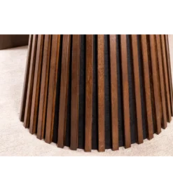 Stół VALHALLA WOOD okrągły 120-160-200cm rozkładany dąb ciemny*Invicta Interior
