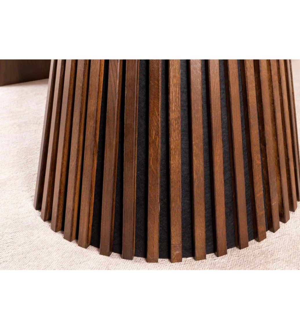Stół VALHALLA WOOD okrągły 120-160-200cm rozkładany dąb ciemny*Invicta Interior