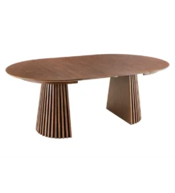 Stół VALHALLA WOOD okrągły 120-160-200cm rozkładany dąb ciemny*Invicta Interior