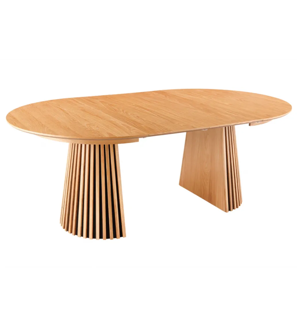 Stół VALHALLA WOOD okrągły 120-160-200cm rozkładany dąb naturalny*Invicta Interior Discount