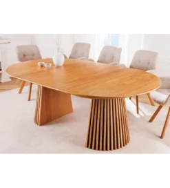 Stół VALHALLA WOOD okrągły 120-160-200cm rozkładany dąb naturalny*Invicta Interior Discount