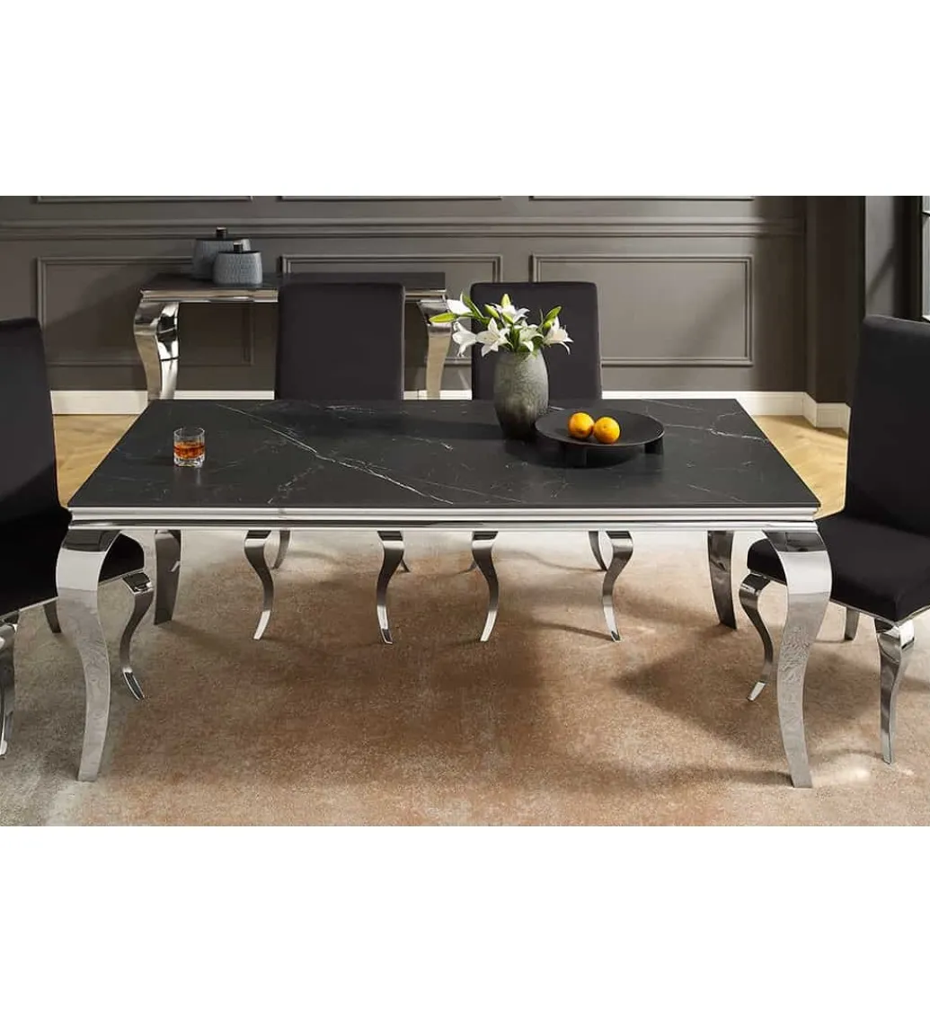 Stół VENETO Modern Barock 180 cm w optyce czarnego marmuru*Invicta Interior New