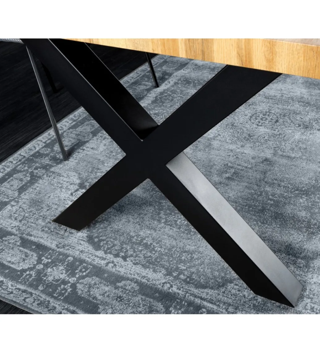 Stół WILD 160 cm nogi X wygląd naturalnego dębu*Invicta Interior Sale