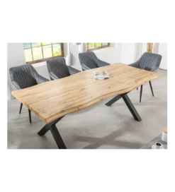 Stół WILD 160 cm nogi X wygląd naturalnego dębu*Invicta Interior Sale