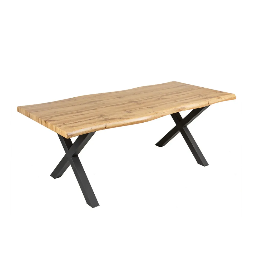 Stół WILD 180 cm nogi X wygląd naturalnego dębu*Invicta Interior - przedsprzedaż Online