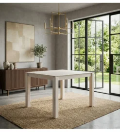 Stół WOHNLING 80 cm drewno mango białe wykończenie*WOHNLING, GERMANY Clearance