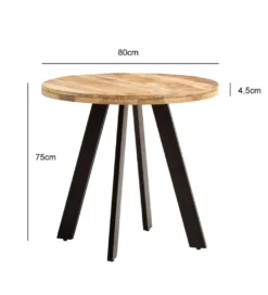 Stół WOHNLING 80 cm drewno mango nogi czarne*WOHNLING, GERMANY Best