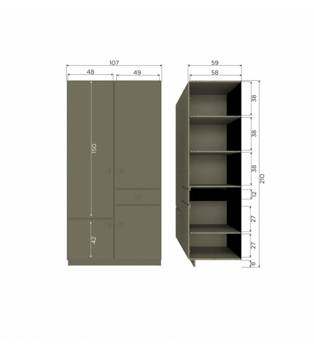 Szafa ALFIE 107 cm drewno sosny*WOOOD Outlet