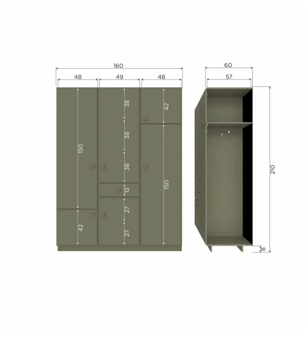 Szafa ALFIE 160 cm drewno sosny*WOOOD