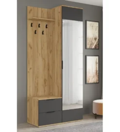 Szafa CORAL 202 cm naturalna czarna*Halmar New