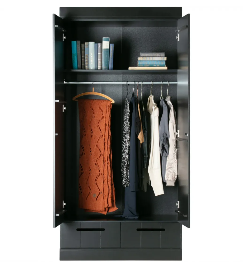 Szafa DRAWER 195 x 94 cm drewno sosna czarna*WOOOD Hot