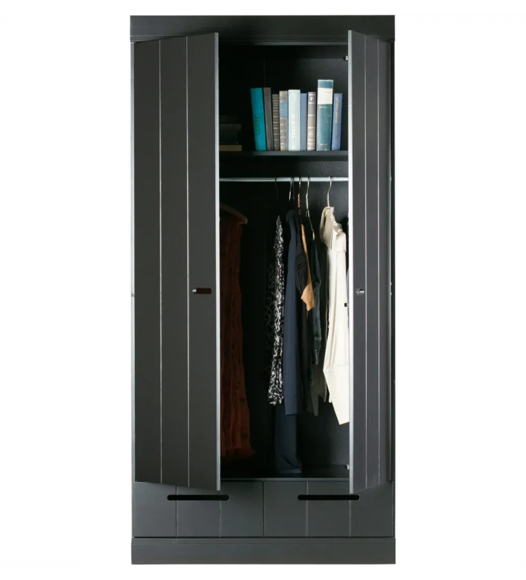 Szafa DRAWER 195 x 94 cm drewno sosna czarna*WOOOD Hot