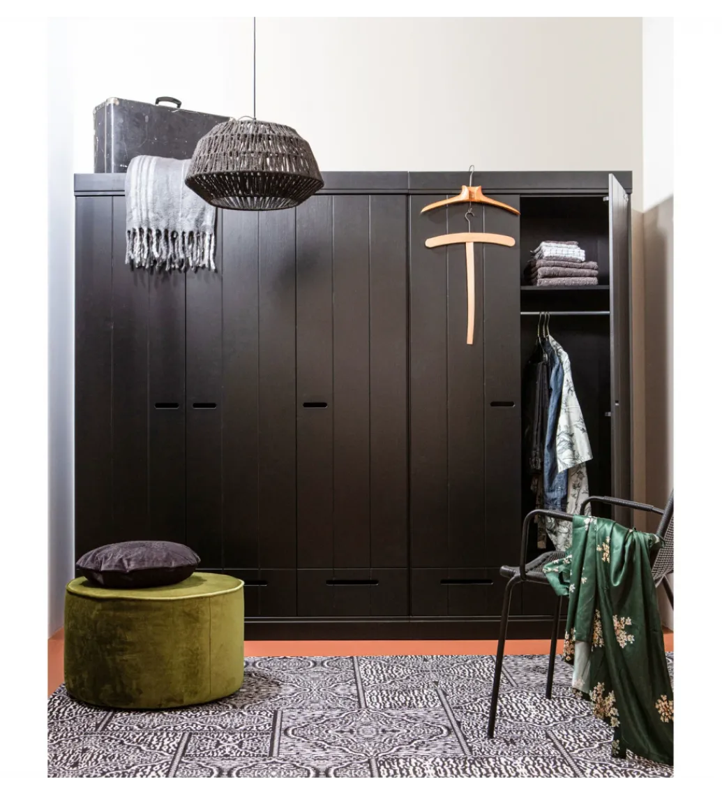 Szafa DRAWER 195 x 94 cm drewno sosna czarna*WOOOD Hot