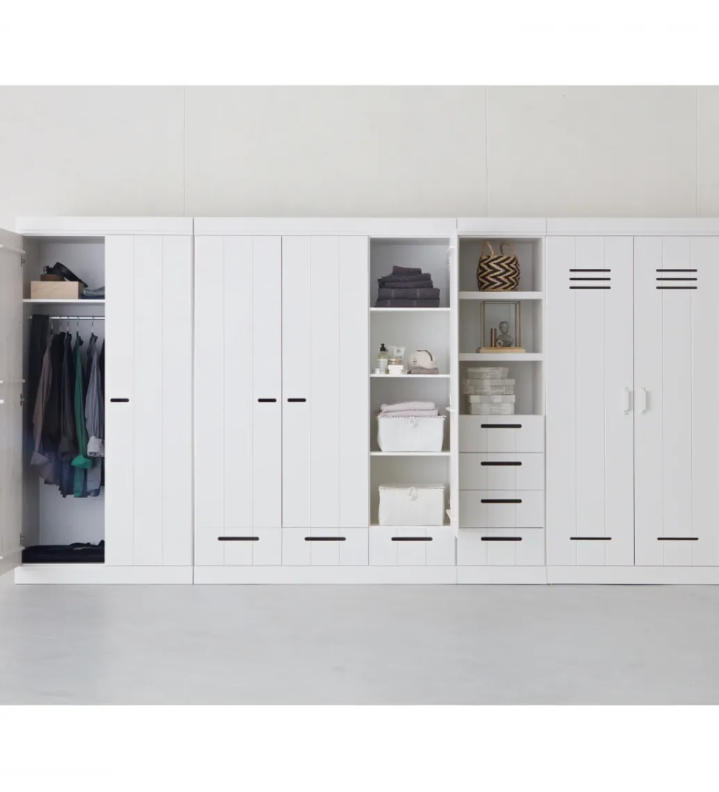 Szafa DRAWER 195 x 140 cm drewno sosna biała*WOOOD Outlet