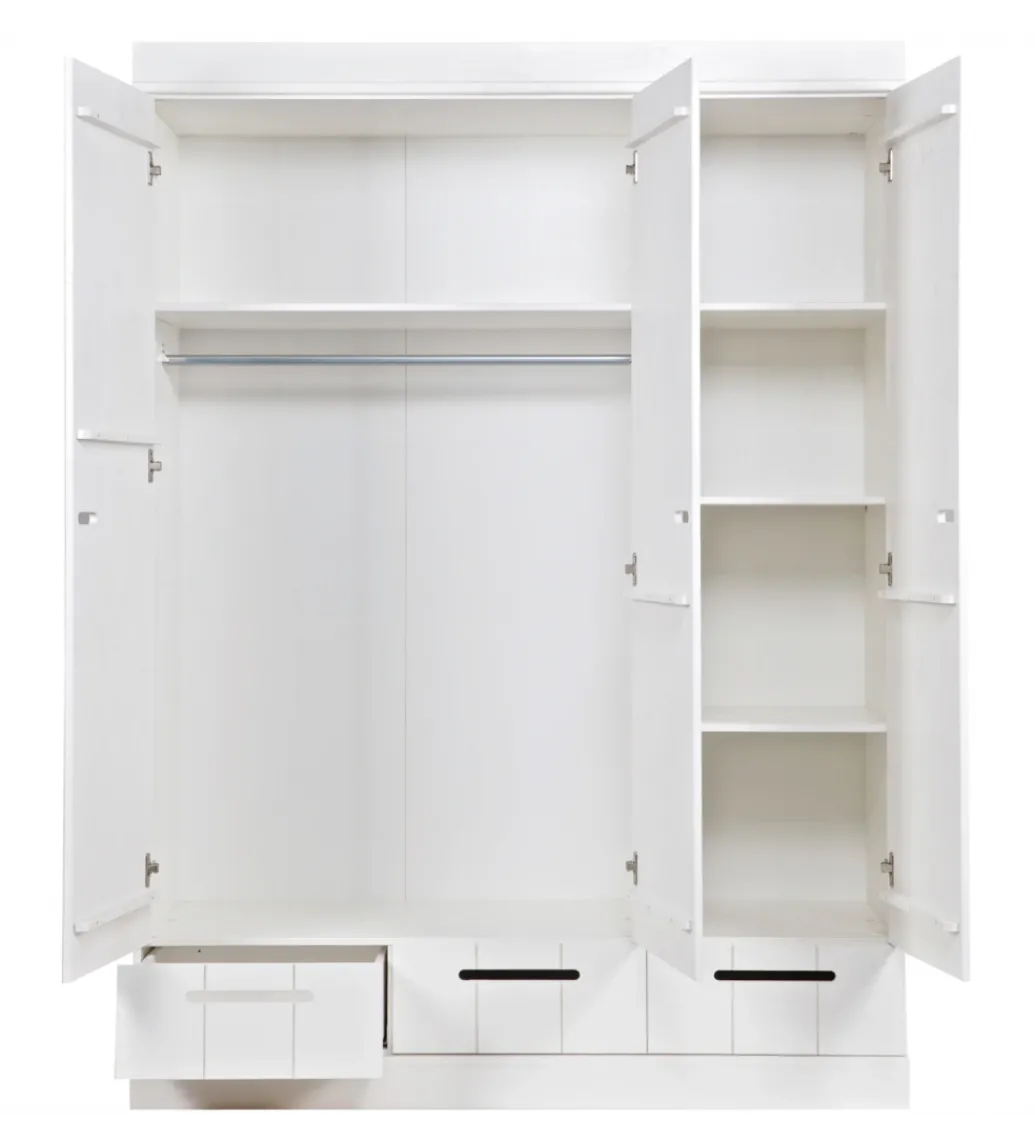 Szafa DRAWER 195 x 140 cm drewno sosna biała*WOOOD Outlet