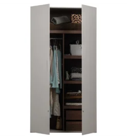 Szafa dwudrzwiowa RENS 110 cm dekor orzechowy szara*WOOOD Clearance