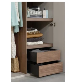 Szafa dwudrzwiowa RENS 110 cm dekor orzechowy szara*WOOOD Clearance