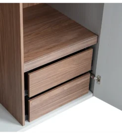 Szafa dwudrzwiowa RENS 110 cm dekor orzechowy szara*WOOOD Clearance