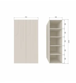 Szafa Japandi z wzorem RAIN 200 cm drewno sosny dust*WOOOD Sale