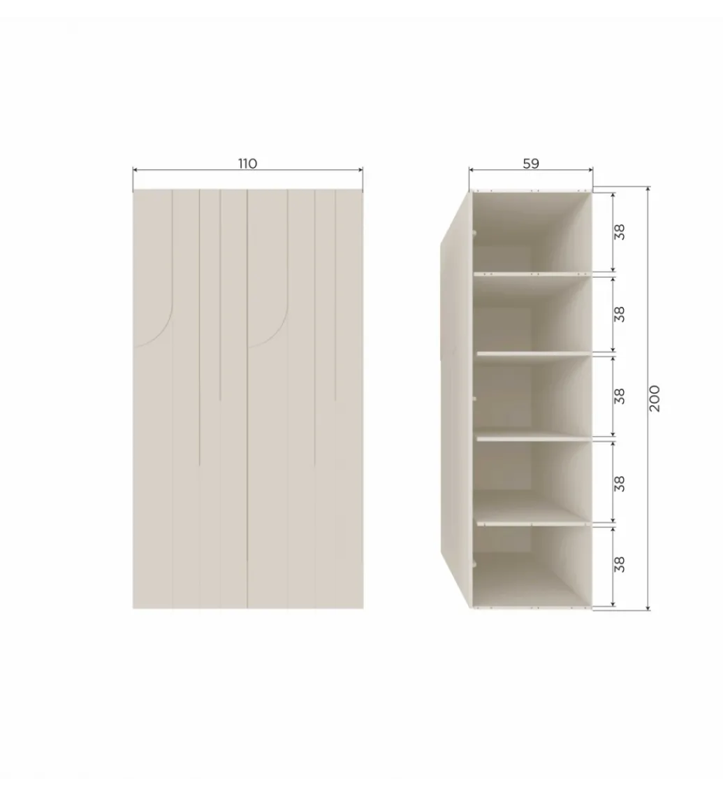 Szafa Japandi z wzorem RAIN 200 cm drewno sosny dust*WOOOD Sale