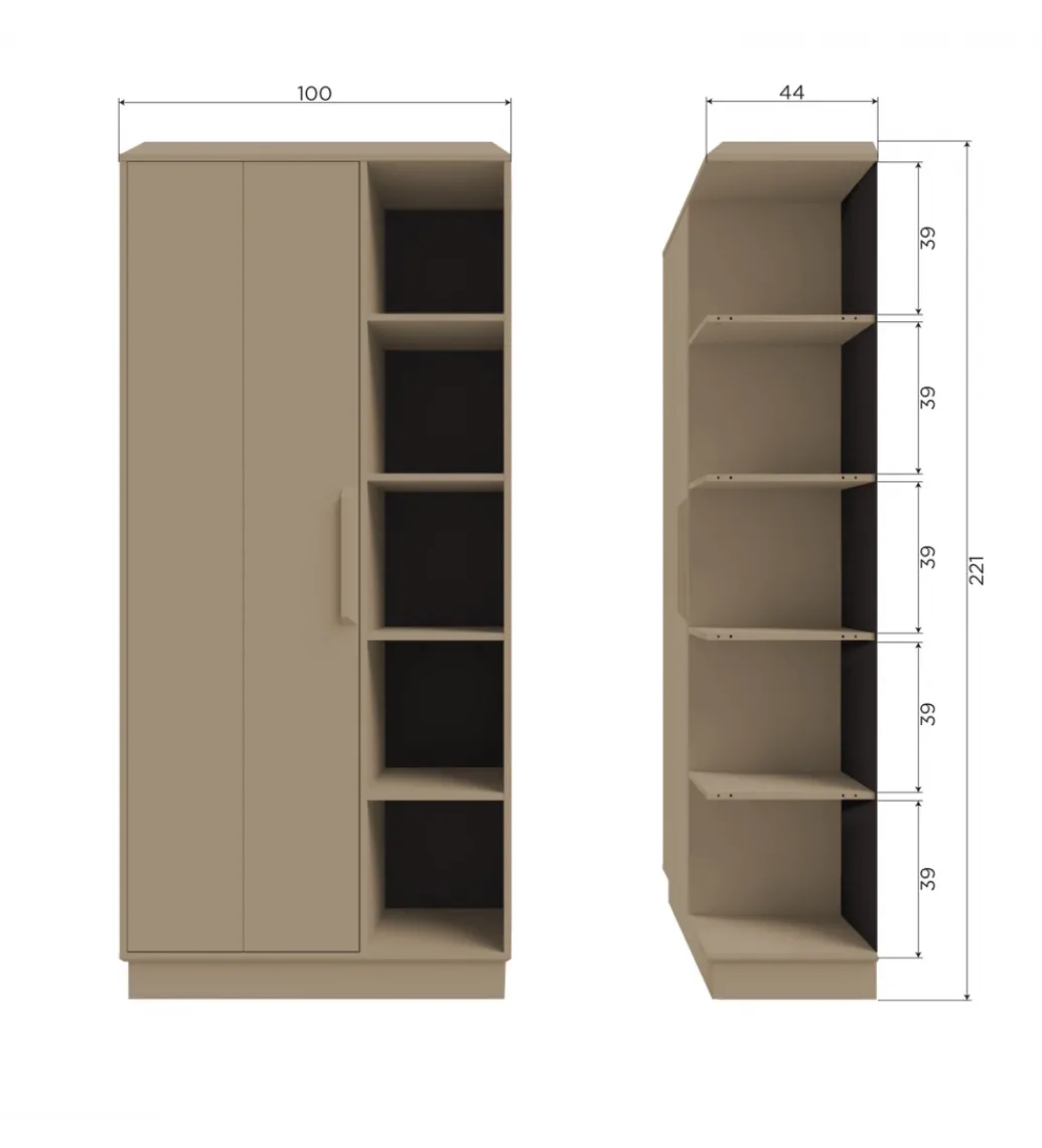 Szafa LOWEN 221 cm drewno sosny piaskowa*WOOOD Discount