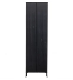 Szafa NEW GRAVURE 210 cm drewno sosny czarna*WOOOD Outlet