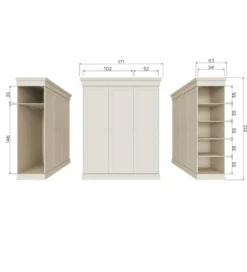 Szafa OLIVIA 212 cm drewno sosna szara*WOOOD Online