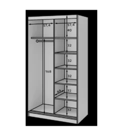 Szafa przesuwna BIANCCO II z lustrem 120 cm biały*ELTAP Discount