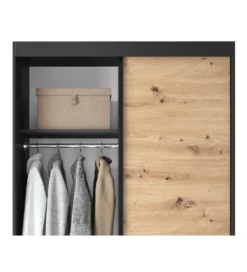 Szafa przesuwna Esville II 120 cm w optyce Dąb artisan/Czarny mat*ELTAP Sale