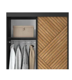 Szafa przesuwna Marrphy II 120 cm czarny/dąb caramel*ELTAP Clearance