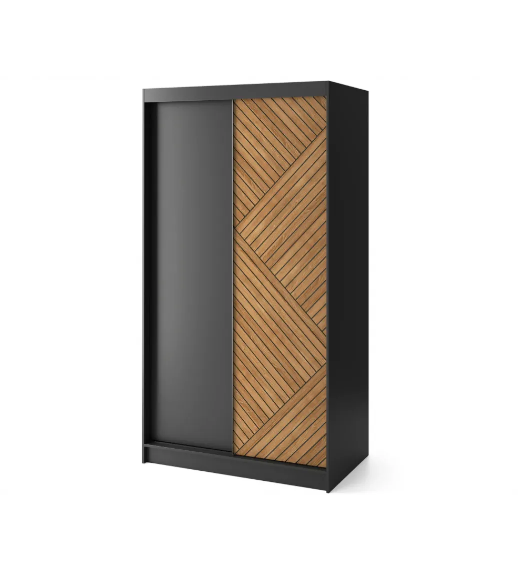 Szafa przesuwna Marrphy II 120 cm czarny/dąb caramel*ELTAP Clearance
