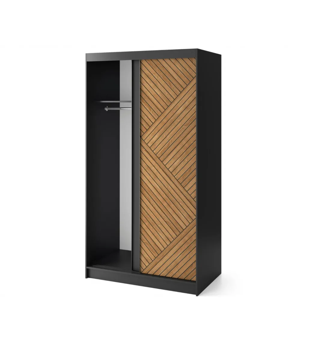 Szafa przesuwna Marrphy II 120 cm czarny/dąb caramel*ELTAP Clearance